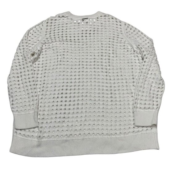 Michael Kors Sweater Womens L White Open Knit Pullover Tunic Beach Lagenlook - Picture 2 of 10